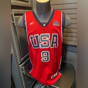 VINTAGE LEBRON JAMES TEAM USA 2004 ATHENS OLYMPICS #9 REEBOK JERSEY MEN SEWN…